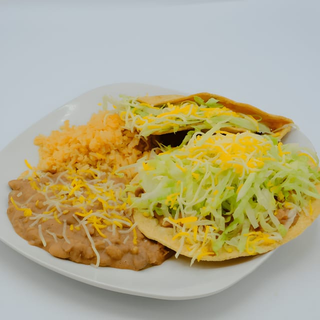 Combo#1 Tostada & Beef Tacos.