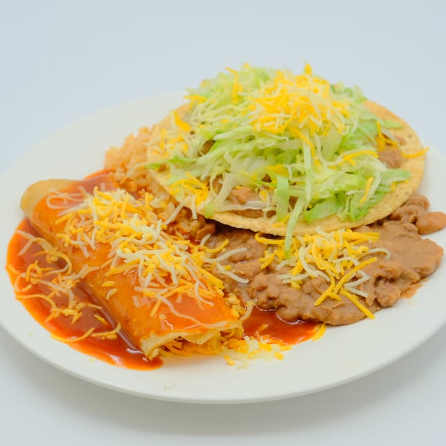Combo#4 Tostada & Enchilada.